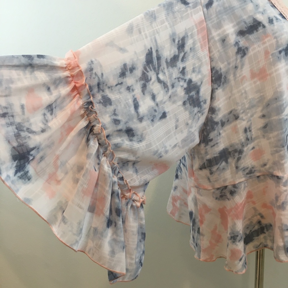Ces Femme | Ruffled Tie Dye Peplum Kimono - Picture 5 of 8
